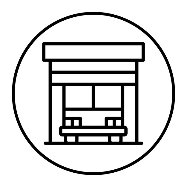 Ilustración del vector del garaje del bombero