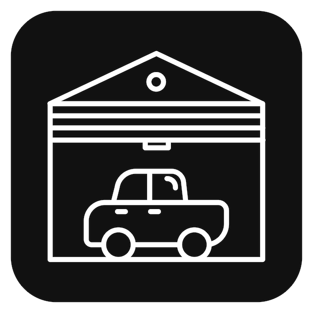 Ilustración del vector del garaje del coche