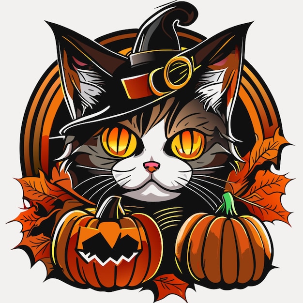 Ilustración de vector de gato británico de halloween