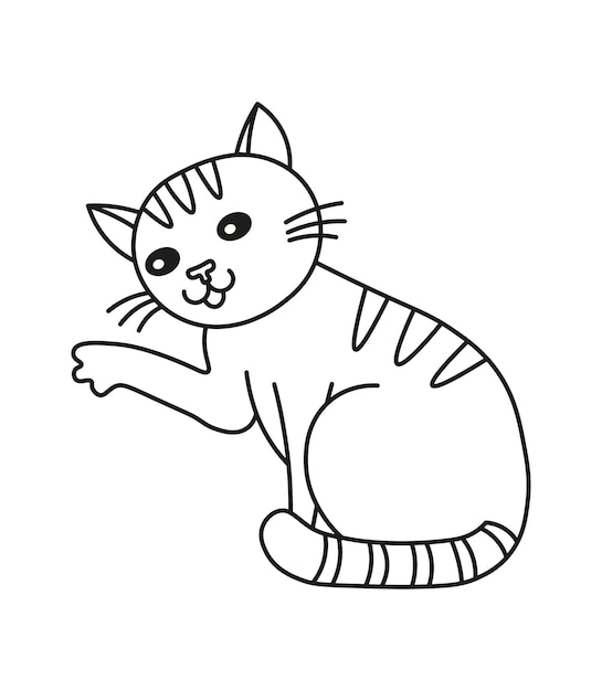 Ilustración de vector de gato lineal