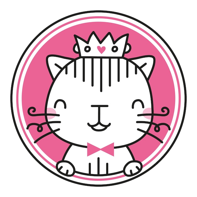 Ilustración de vector de gato rosa