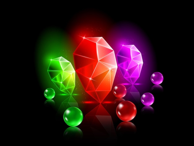 Ilustración de Vector de gemas 3d