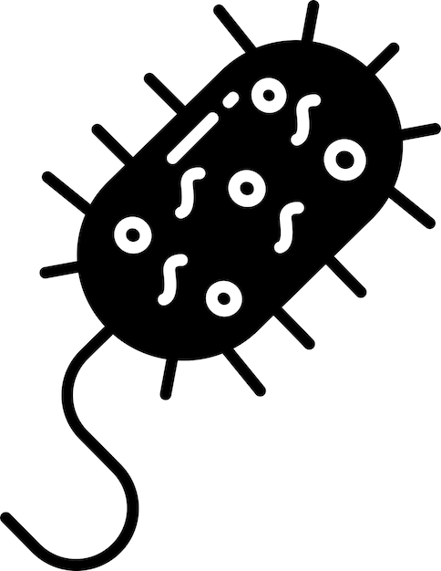 Ilustración del vector de glifo sólido de las bacterias