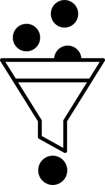 Ilustración de vector de glifo sólido del embudo de ventas