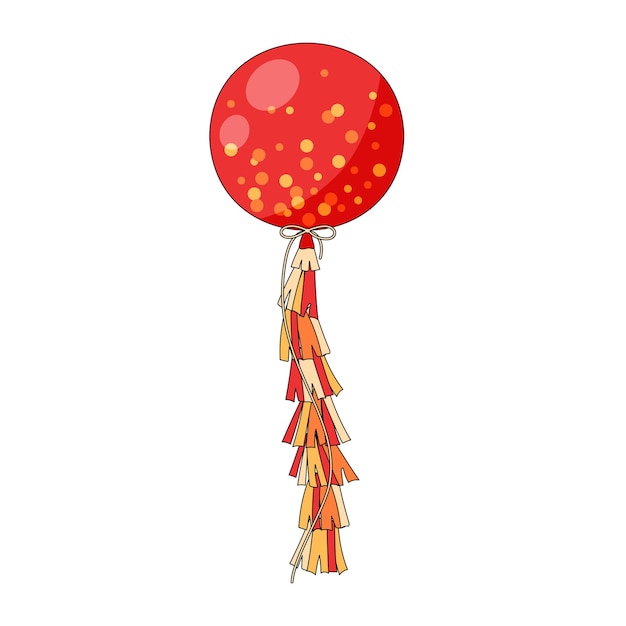 Ilustración de vector de globo de helio rojo grande