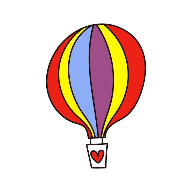 Ilustración de vector de globo de pelo caliente de vector