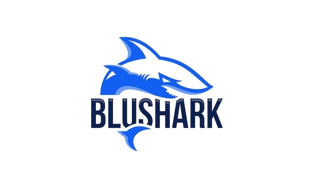ilustración vector gráfico diseño de logotipo mascota logotipo tiburón azul masculino estilo moderno