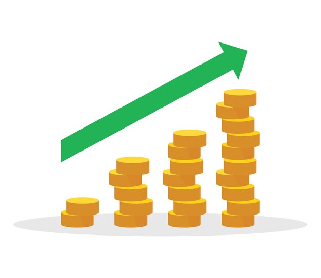 ilustración de vector de gráfico financiero creciente