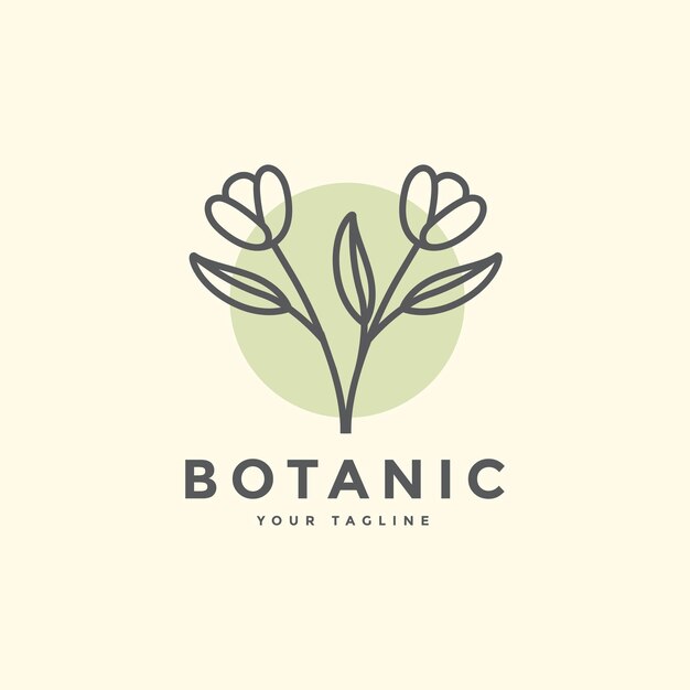 Ilustración de vector gráfico de logotipo mínimo de flor femenina de naturaleza boutique orgánica botánica