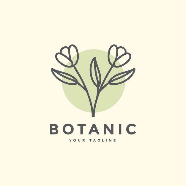 Vector ilustración de vector gráfico de logotipo mínimo de flor femenina de naturaleza boutique orgánica botánica