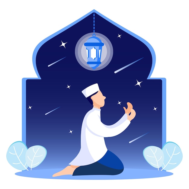Ilustración vector gráfico personaje de dibujos animados de ramadán