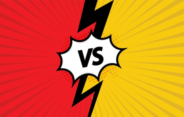 Ilustración Vector Gráfico Pop Art Rojo Versus Amarillo Comic Fondo