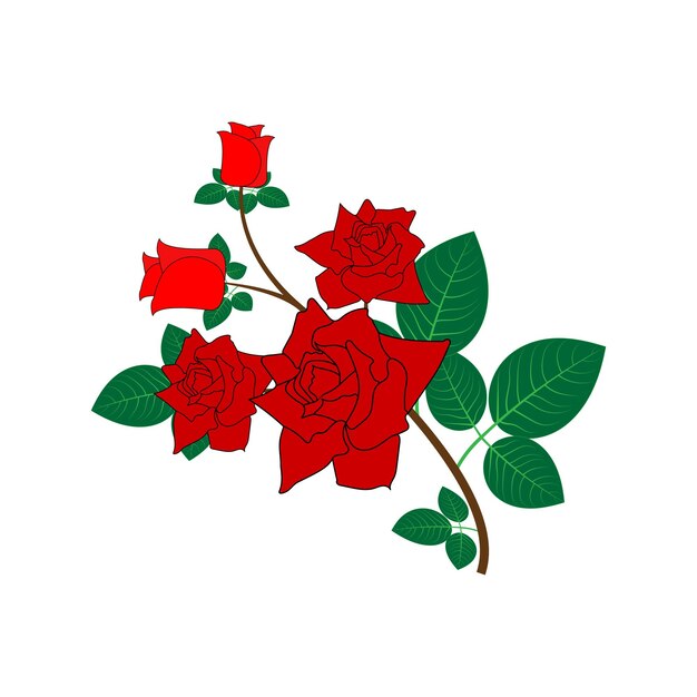 Ilustración de vector de gráficos florales de flor rosa
