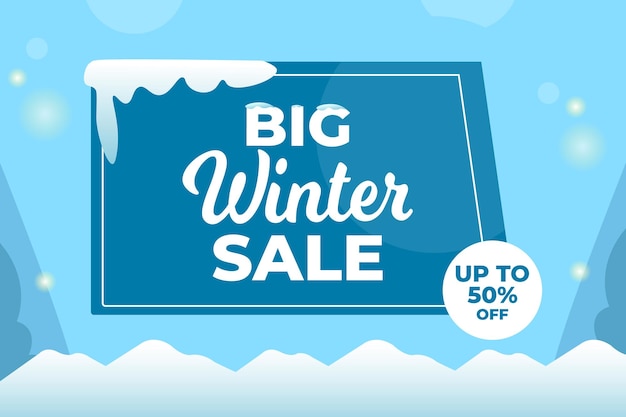 Ilustración de vector de gran venta de invierno de color degradado