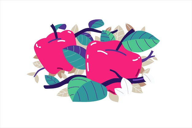 Vector ilustración de vector de granja de manzana