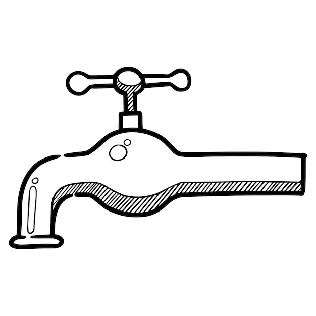 Ilustración de vector de grifo de agua dibujado a mano
