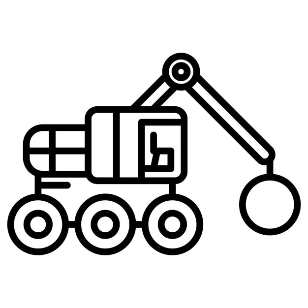 Ilustración del vector de la grúa de demolición