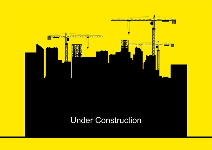 Vector ilustración de vector de grúas de construcción y edificios, desarrollo, desarrollo, crecimiento, tema