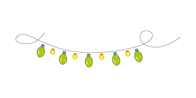 Ilustración de vector de una guirnalda de Navidad en estilo de dibujos animados.