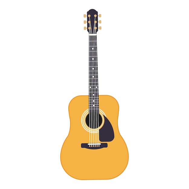 Ilustración de vector de guitarra sobre un fondo blanco