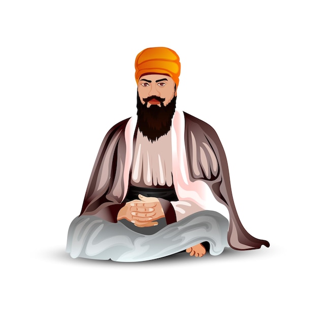 Ilustración de vector de gurú sij de gurú arjun devji