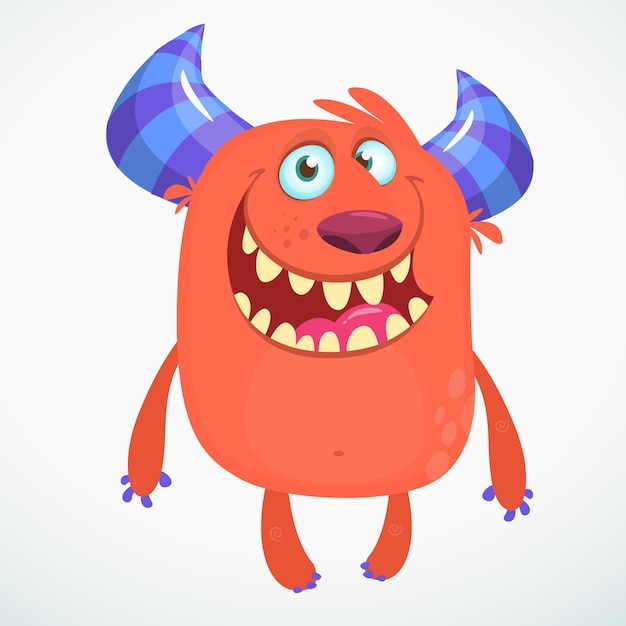 Ilustración de vector de Halloween de monstruo de dibujos animados enojado