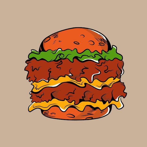 Ilustración de vector de hamburguesa