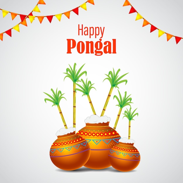 Ilustración de vector de Happy Pongal festival