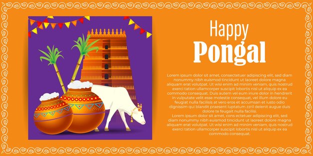 Ilustración de vector de Happy Pongal