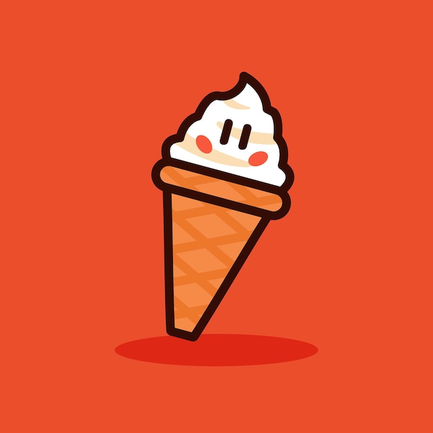 Ilustración de vector de helado de crema