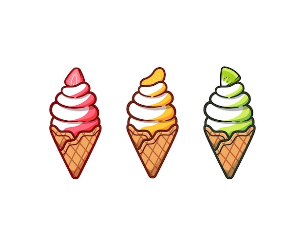 Ilustración de vector de helado de frutas