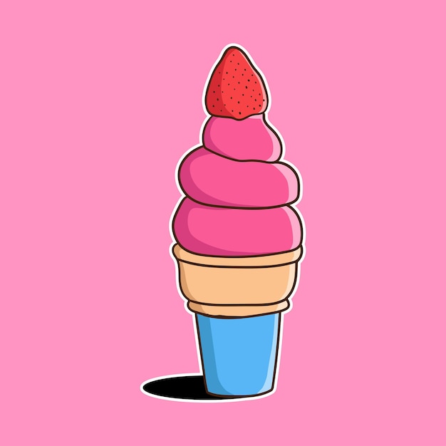 Ilustración de vector de helado utilizada para pegatinas y otros diseños