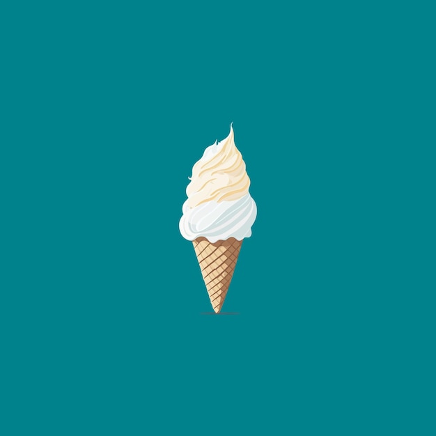 Ilustración de vector de helado de vainilla