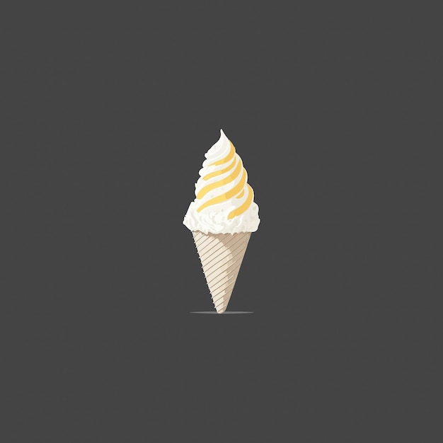 Ilustración de vector de helado de vainilla