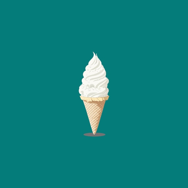 Ilustración de vector de helado de vainilla