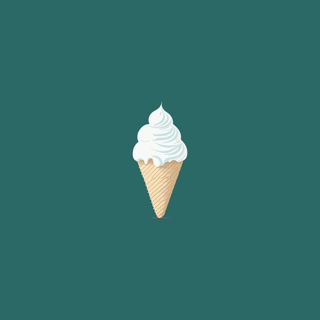 Ilustración de vector de helado de vainilla