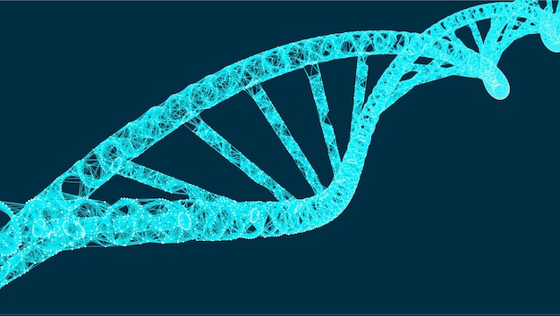 Ilustración de vector de hélice de molécula de ADN para fondo moderno creativo médico y científico