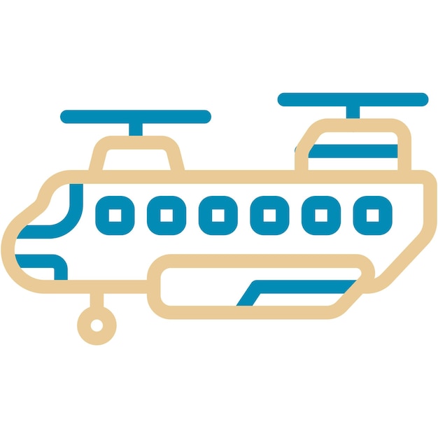 Ilustración del vector del helicóptero del ejército
