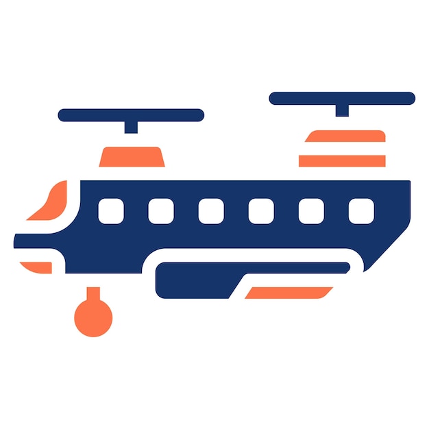 Ilustración del vector del helicóptero del ejército