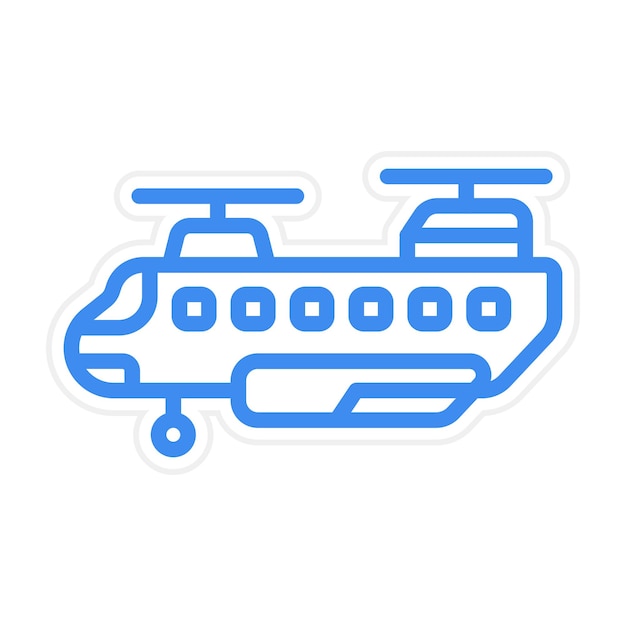 Ilustración del vector del helicóptero del ejército