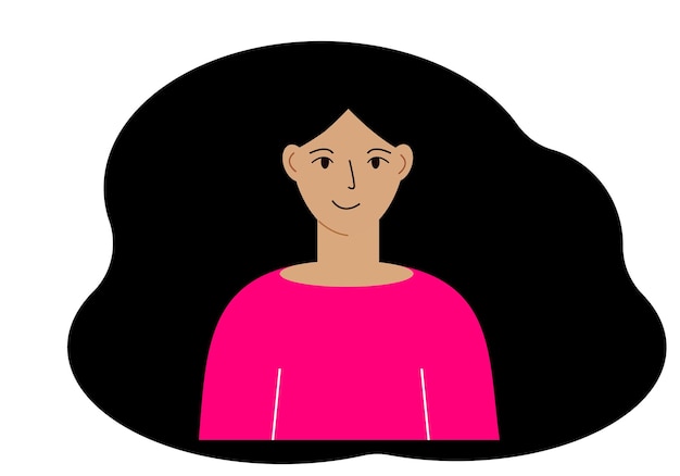 Ilustración de vector de una hermosa mujer con cabello exuberante