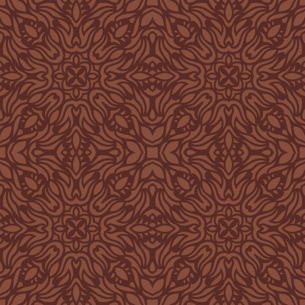 Ilustración de vector hermoso momochrome con patrones sin fisuras tribales marrón abstracto