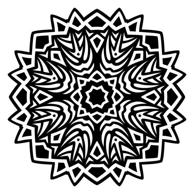 Ilustración de vector de hermoso tatuaje tribal monocromo con patrón negro abstracto aislado sobre fondo blanco
