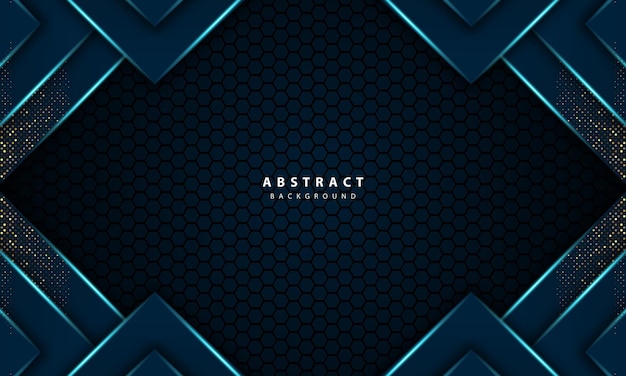 Ilustración de vector de hexágono azul claro abstracto 3D de fondo de lujo
