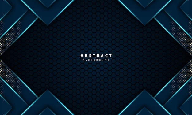 Ilustración de vector de hexágono azul claro abstracto 3D de fondo de lujo