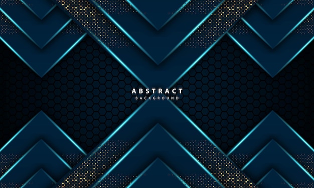Ilustración de vector de hexágono azul claro abstracto 3d de fondo de lujo