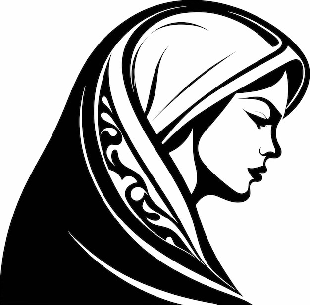 Ilustración de vector de hijab musulmán