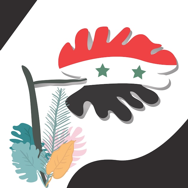 Vector ilustración de vector de hoja de bandera nacional de siria perfecta para paredes, etc.