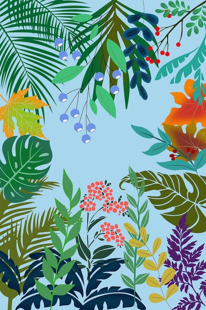 Ilustración de vector de hoja tropical