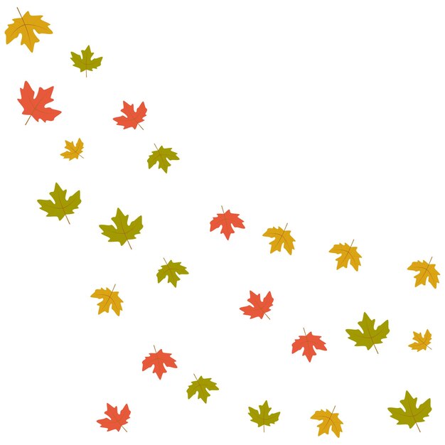 Ilustración de vector de hojas caídas de otoño